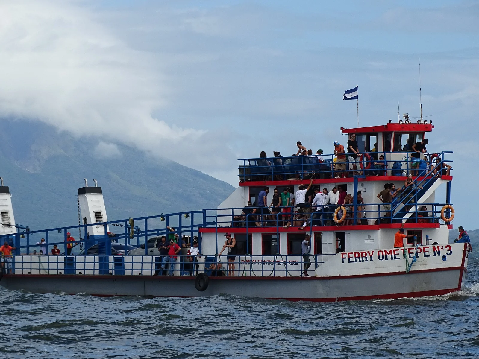 Ferry Ometepe No. 3 crossing Lake Nicaragua, photographed in December 2016