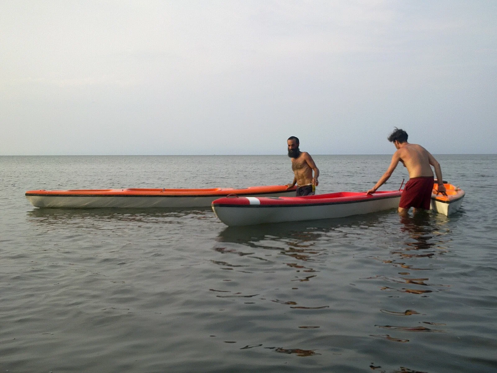 Boats on Lake Nicaragua at El Jardín de la Vida, Ometepe, photographed in 2014