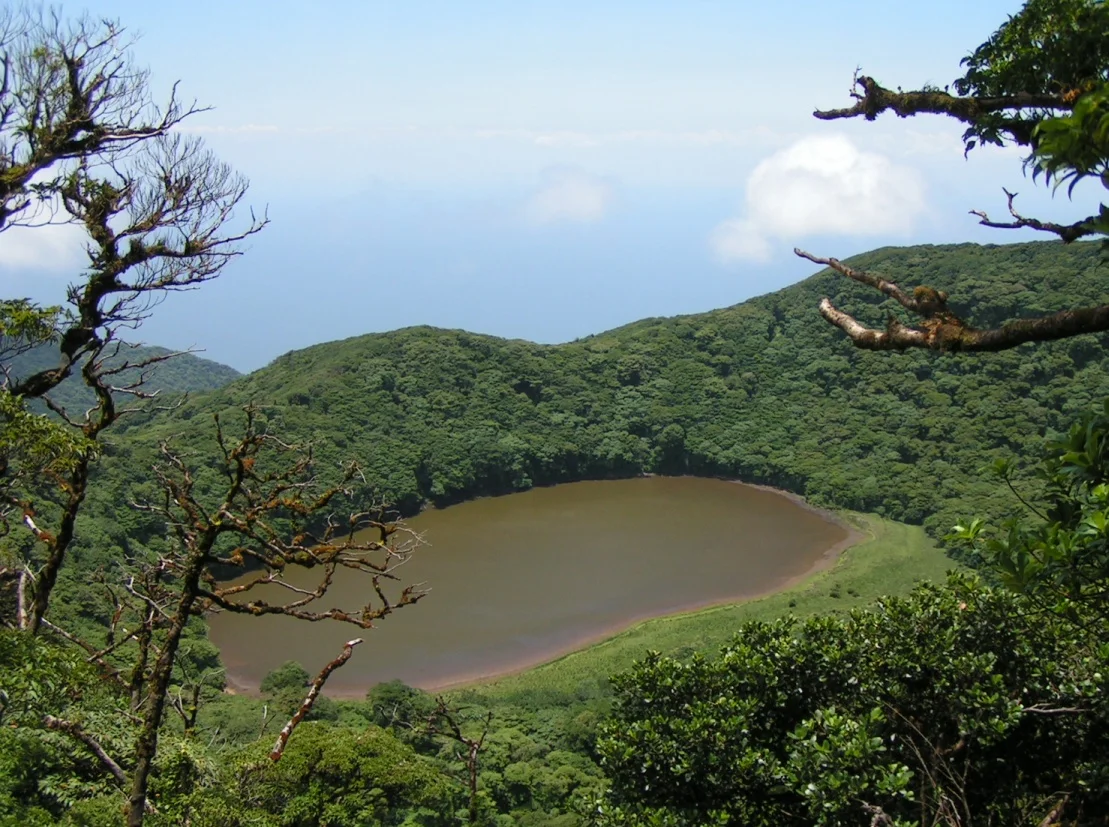 The crater lagoon of Maderas volcano, photographed in April 2008